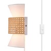 Ayla 2-Light Plug-In or Hardwire Wall Sconce with White Fabric Shade and Rattan Accent - Globe Electric: Modern Dual Lighting Fixture, ETL Listed - image 4 of 4