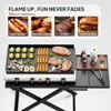 ROVSUN 4 Burner Folable Portable Propane Griddle, 40000 BTU Rolling Flat Top Gas Grill with Ignition & Regulator for Outdoor Camping BBQ Tailgating - 3 of 4