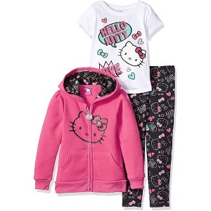 Hello Kitty Little/Big Girls' 3-Piece Hoodie, Tee & Legging Sets - 1 of 3