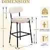 DYHOME Bar Stools Set of 3, 24 Inches Counter Height Kitchen Bar Stools with Back, Modern Metal Tall Bar Stools for Kitchen Island - 2 of 4