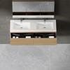 Whisen Floating Wall-Mounted Bathroom Vanity with Wave-Textured Soft-Close Drawers, Basin, Pre-Assembled Cabinet - 3 of 4