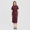 Women's Sequin Pencil Skirt - A New Day™ Burgundy - 4 of 4