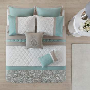 8pc Queen Stacie Comforter Set Blue - 510 Design : Target