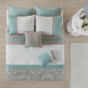 8pc Queen Stacie Comforter Set Blue