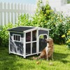 PawHut Cabin-Style Wooden Dog House for Large Dogs Outside with Openable Roof & Giant Window, Big Dog House Outdoor & Indoor, Dog Furniture - 3 of 4