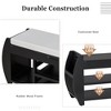 KTMBDW 2-Tier Storage Bench, Shoe Bench with Padded Seat Cushion and 2 Side Holders, Retro Multifunctional Entryway Bench for Entryway, Living Room - 4 of 4