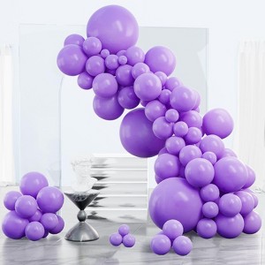 PartyWoo Balloons Lavender Light Purple 18 12 10 5 Inch 85 pcs - 1 of 4