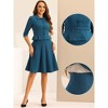 Allegra K Women's Business Office Long Sleeve Blazer Jacket Pleated Skirts 2 Piece Suit Sets Outfits - 2 of 4