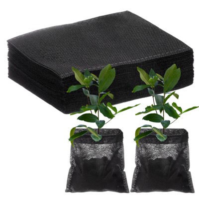 Unique Bargains Non-Woven Fabric Seeding Pots Plant Nursery Bags Black