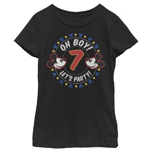 Girl's Mickey & Friends 7th Birthday Let's Party T-Shirt - 1 of 4