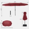 Patio Umbrella, 15FT Double-Side, Outdoor Market Umbrella, Umbrella with Crank Handle, Patio Umbrella for Backyard, Deck, Pool - 3 of 4