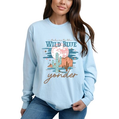 Simply Sage Market Wild Blue Yonder Garment Dyed Long Sleeve