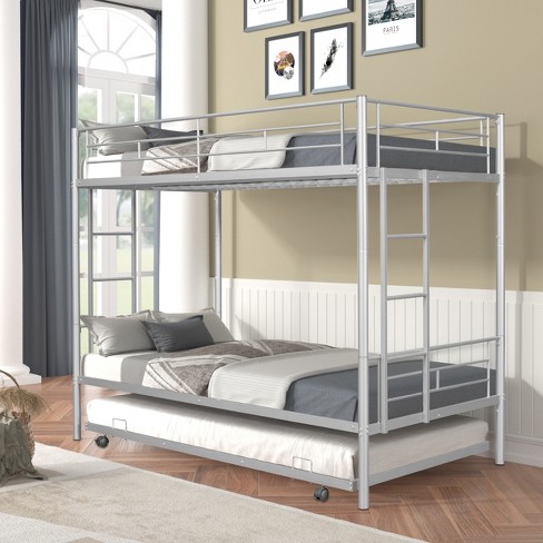 Metal bunk best sale bed with trundle