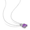 EVERLY JEWELRY | Sterling Silver 4ct TGW Amethyst and White Topaz Drop Pendant with Chain, 18 inc - 4 of 4