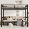 Full over Full Metal Bunk Bed with Pull-Out Convertible Lower Bed and Safety Guardrails, Space-Saving Frame,kids bed - 2 of 4