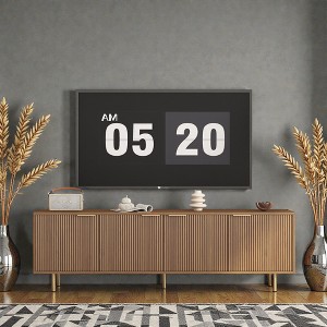 Mshliw 68" Modern Fluted TV Stand, Media Console with Storage Doors, Gold Metal Legs & Grooved Design for 55"+ TVs, Living Room Cabinet - 1 of 4