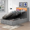 ALEXOUN Lift Up Storage Bed with Headboard and 2 Drawers Wood Bed Frame for Teens Adults,Wooden Storage Bed for Bedroom Apartments - 2 of 4