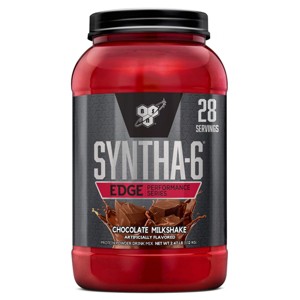 BSN SYNTHA-6 Edge Protein Powder, Hydrolyzed Whey, Micellar Casein, Milk Protein Isolate, Low Sugar, 24g Protein, Chocolate Milkshake, 28 Servings - 1 of 4