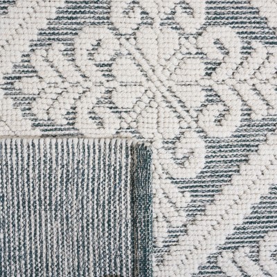 Ivory and Gray Handwoven Wool Area Rug, 8' x 10'