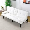 67" Loveseat Folding Sofa Bed with Adjustable Backrest & Cup Holders, Convertible Futon Sofa Couch - ModernLuxe - 4 of 4