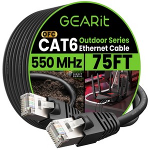 GEARit Cat6 Outdoor Ethernet Cable - 23AWG LLDPE Weatherproof Jacket S/FTP Direct Burial - 1 of 4