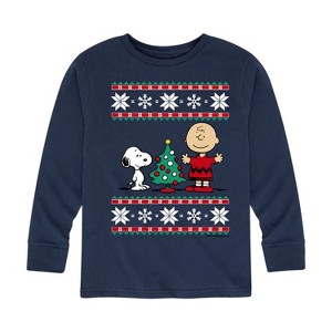 Boys' - Peanuts - Happy Holidays Long Sleeve Graphic T-Shirt - 1 of 4