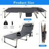 Musment Folding Camping Cot Bed with Pillow, Adjustable 5-Position Folding Chaise Lounge Chair, Portable Guest Bed - 4 of 4