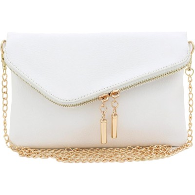 BEAFUP Envelope Wristlet Clutch Crossbody Bag with Detachable Chain Strap, Faux Leather Purse with Magnetic Snap Flap and Hardware