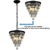 ALOADECOR 12 "  Teardrop Glass Chandelier 3-Lights Pendant Lamp - 4 of 4