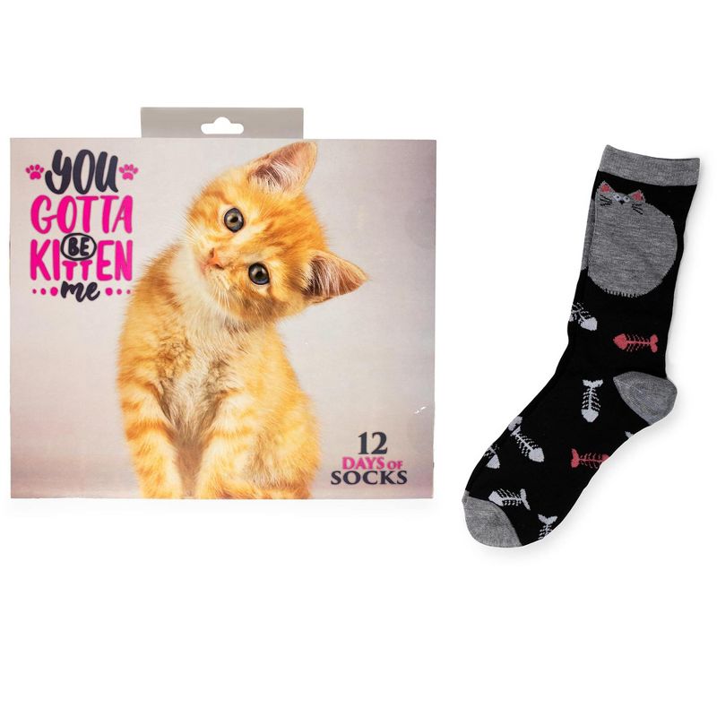 Hypnotic Socks You Gotta Be Kitten Me Womens 12 Days of Socks in Advent Gift Box, 5 of 6