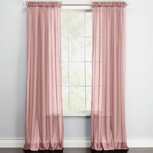 BrylaneHome BH Studio Sheer Voile Rod-Pocket Panel Pair - 1 of 4