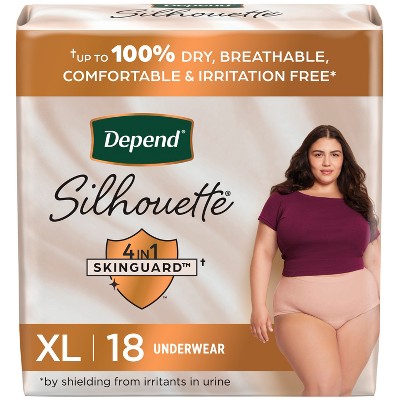 Depend Silhouette Incontinence & Postpartum Underwear for Women - Maximum Absorbency