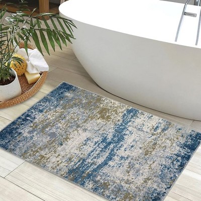 Modern Abstract Rug Washable Rug Low Pile Non-Slip Rugs for Living Room Bedroom