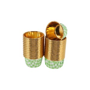 Unique Bargains Checkered Print Disposable Baking Cups Aluminum Foil 2.68"x1.57" 50 Pcs - 1 of 4