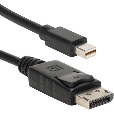  QVS 2-Meter Mini DisplayPort to DisplayPort UltraHD 4K Black Cable 