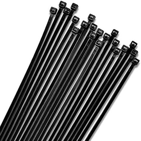 Bolt Dropper 12" Zip Cable Ties 40lbs, Black 100-Pack - image 1 of 4