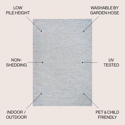 Ethan Gray Synthetic Flatweave Indoor Outdoor Area Rug