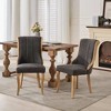 Ridstar Set of 2 Medieval-Style Upholstered Velvet Dining Chair with Curved Wood Trim and Carved Legs-Gray - 3 of 4
