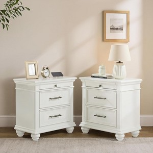AMERLIFE Solid Wood Nightstand with Fully Assembled - 1 of 4