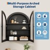 Arched Wall Cabinet, 24" Wood Medicine Cabinets, Modern Wall-Mounted Storage Cabinet with Doors & Adjustable Shelves, Over The Toilet Storage - 4 of 4