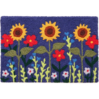 Jellybean Wild Sunflower Garden Doormat – 20"x30" Vibrant Indoor/Outdoor Rug with Bright Floral Design