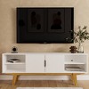 Sedona TV Stand for TVs up to 60" White - Boahaus: Modern Console with Open Shelves & Splayed Legs - 3 of 4