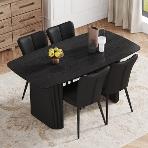 5-Piece Dining Set with MDF Table and 4 PU Chairs - 1 of 4