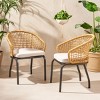Set of 2 Boho Rattan Patio Chairs with Cushions and Iron Frame for Garden,Balcony or Patio Lounge-The Pop Home - 2 of 4