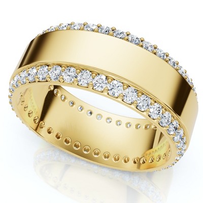 Pompeii3 Men's 1Ct Diamond Wedding Ring 8MM 14k Gold Polished Band Lab Created