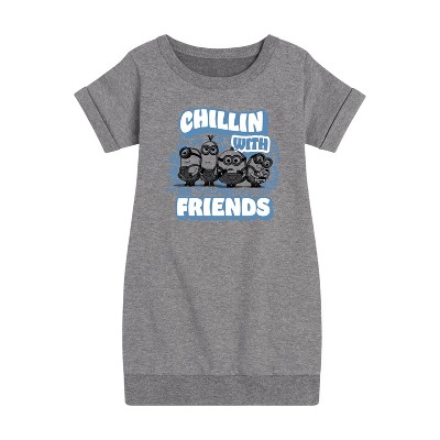 - Despicable Me Minions - Chillin' with Friends Graphic Short Sleeve Fleece Dress