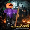 Whisen Halloween Inflatable Pumpkin Grim Reaper, Blow Up Outdoor LED Yard Display, Waterproof - Purple - 3 of 4