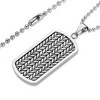 Crucible Men's Franco Cable Inlay Dog Tag Stainless Steel Necklace - 24" - 4 of 4