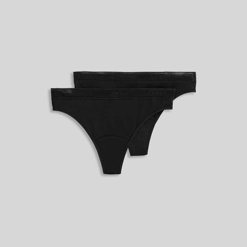 Jockey Generation™ Women's 2pk Worry Proof Light Absorbency Period Panty Thong, 4 of 9