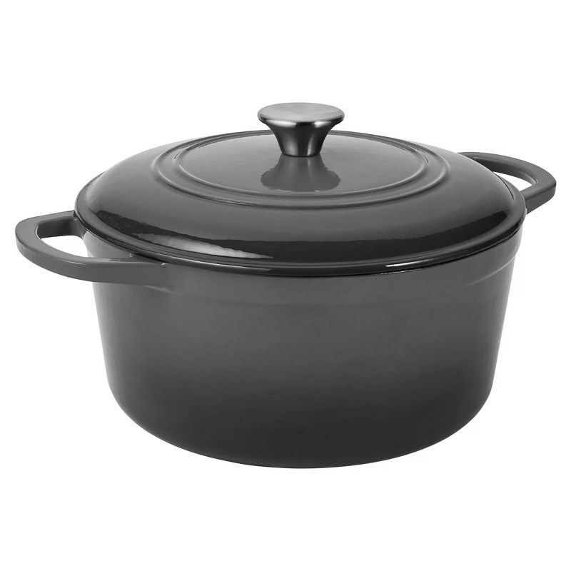 Gibson Our Table 6 Quart Enameled Cast Iron Dutch Oven With Lid In Grey, 1 of 6